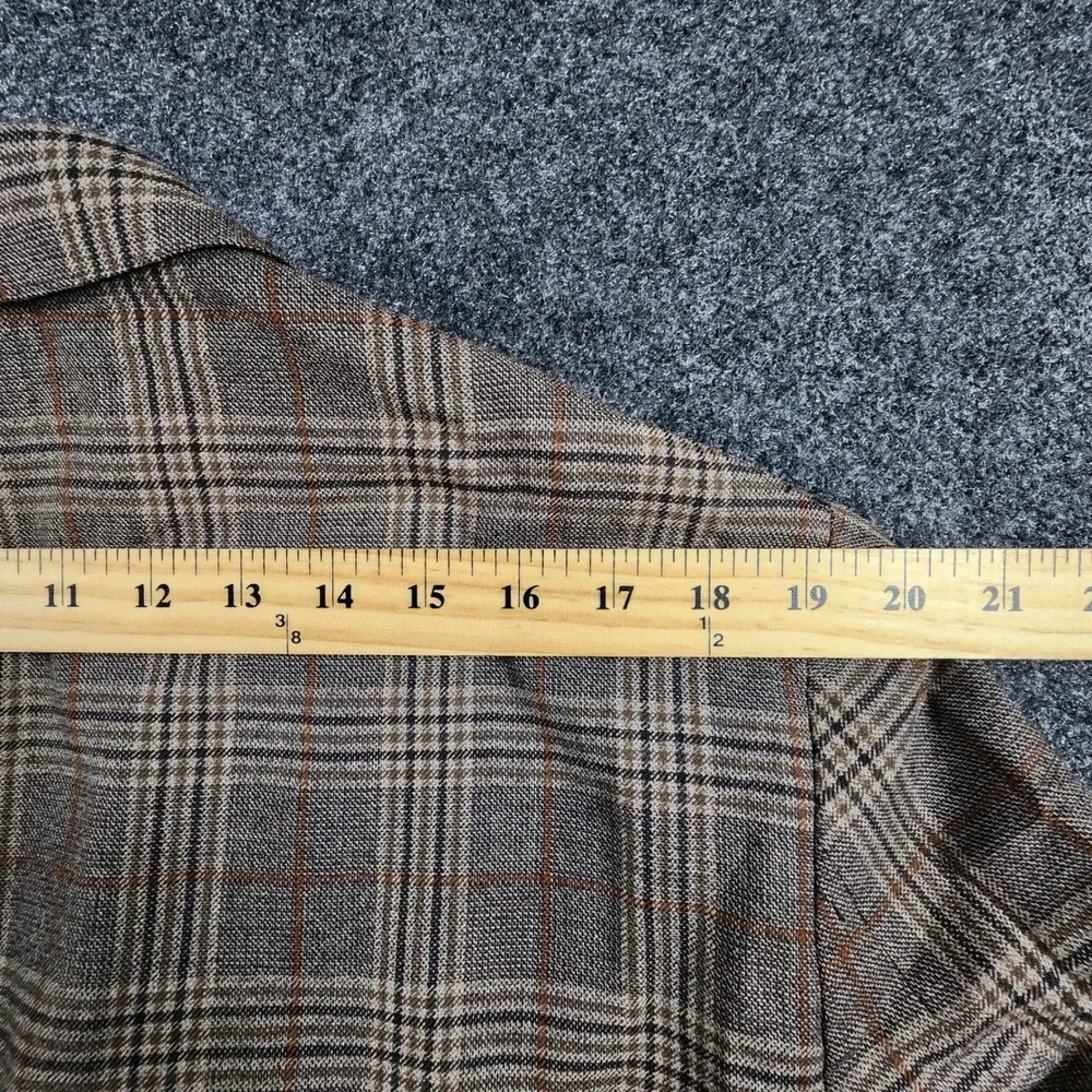 Joseph Abboud Sport Coat Mens 46R Brown Glen Plaid 2-Button Blazer Jacket
